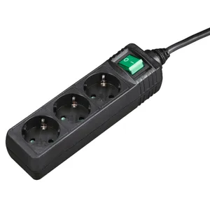 Hama 00108835 Steckdosenleiste, 3-fach, mit Schalter, 5 m, Schwarz