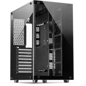 Inter-Tech C-701 Panorama ATX Gehäuse, Tempered Glass, Schwarz 
