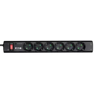 EATON Protection Strip 6 DIN Steckdosenleiste mit Telefonschutz schwarz