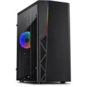Inter-Tech B-02RGB Gaming PC Gehäuse Midi-Tower Schwarz Seitenfenster