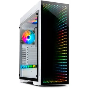 Inter-Tech Infini2 (X-908) Gaming PC Gehäuse Midi-Tower Weiß Seitenfenster