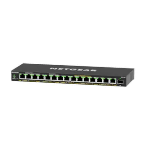NETGEAR GS316EPP Switch 16 Port Gigabit Ethernet LAN PoE Switch Plus (mit 15x PoE+ 231W & 1x SFP, Managed Netzwerk Switch mit IGMP Snooping, QoS, VLAN, lüfterlos), schwarz