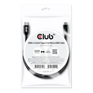 Club 3D USB 3.2 Gen1 Typ-C auf Micro USB Kabel 1m St./St. schwarz