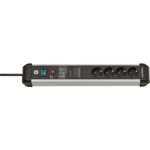 Brennenstuhl Premium-Protect-Line Steckdosenleiste 4-fach 3m grau/schwarz 