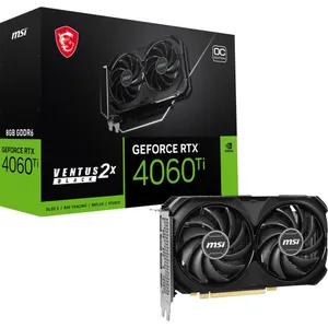 MSI GeForce RTX 4060Ti Ventus 2X Black 8GB GDDR6 Gaming Grafikkarte 3xDP/HDMI 