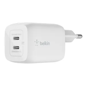 Belkin 65W Dual USB-C Ladegerät, Power Deliver, PPS, weiß, universal