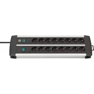 Brennenstuhl Premium-Alu-Line Steckdosenleiste 16-fach 3m silber/schwarz 