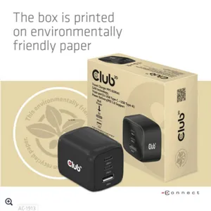 Club 3D Reise Ladegerät PPS 65W GAN, USB Typ-C/Typ-A Power Delivery (PD) 3.0