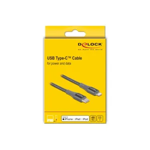 Delock Daten- und Ladekabel USB Type-C zu Lightning für iPhone, iPad grau 0,5 m