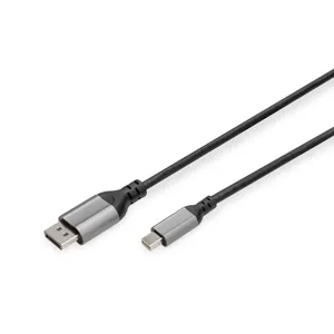 DIGITUS 8K Adapterkabel mini DP zu DP Alugehäuse, schwarz, 2m 
