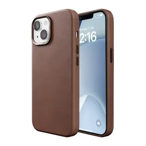 Woodcessories Bio Leather Case MagSafe iPhone 15 Plus Brown 
