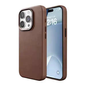 Woodcessories Bio Leather Case MagSafe iPhone 15 Pro Max Brown 