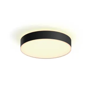 Philips Hue White Ambiance Enrave Deckenleuchte rund schwarz + Dimmschalter • M