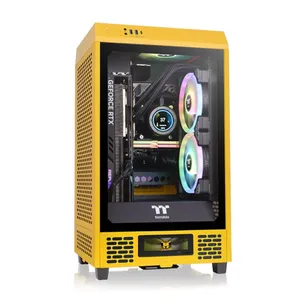 Thermaltake The Tower 200 Gaming PC Gehäuse Mini-ITX Gelb Seitenfenster
