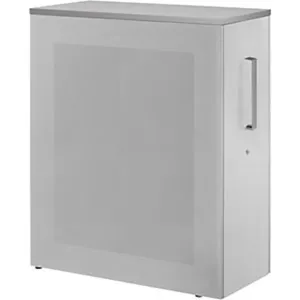 Hochauszugschrank, Thekenelement rechts stehend, Höhe 1250 mm, lichtgrau