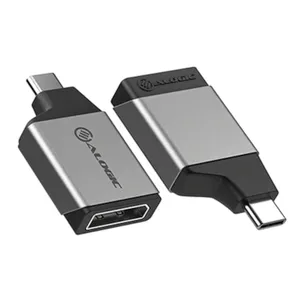 ALOGIC Ultra MINI USB-C (männlich) auf Displayport (weiblich) Adapter grau
