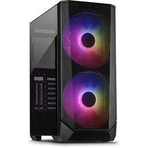 Inter-Tech IT-3503 Airstream Gaming PC Gehäuse Midi-Tower Schwarz Seitenfenster