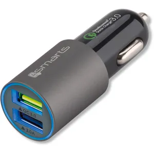 4smarts Rapid Qualcomm 3.0 Dual KFZ-Lader, 2 USB - matt-grau 