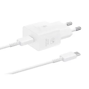 Samsung Schnellladegerät T2510 USB-C 25W mit Datenkabel, Weiß 