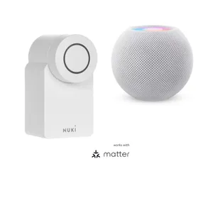 Nuki Smart Lock 4. Generation weiß + Apple HomePod mini
