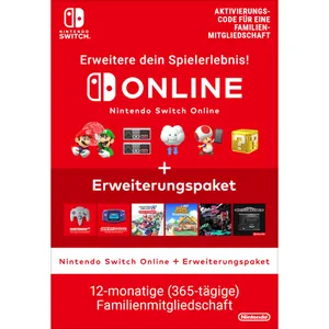 Nintendo Switch Online Family 12 Monate + Erweiterungspaket Digital Code