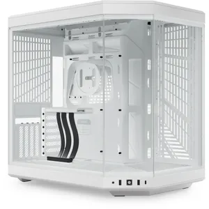 HYTE Y70 Zweikammer ATX Midi Tower Gaming Gehäuse Schneeweiß mit Glasfenster