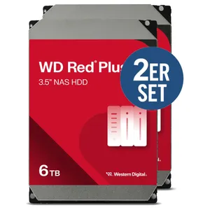 WD Red Plus 2er Set WD60EFPX 12TB - 2x 6 TB 5400 rpm 256 MB 3,5 Zoll SATA 6 Gbit/s CMR