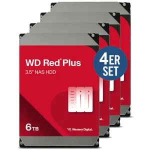 WD Red Plus 4er Set WD60EFPX 24TB - 4x6 TB 5400 rpm 256 MB 3,5 Zoll SATA 6 Gbit/s CMR