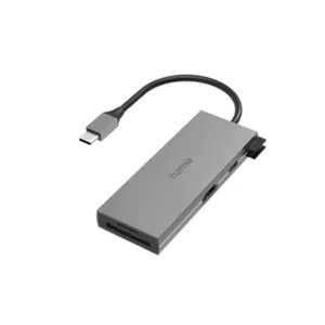 Hama 00200110 USB-C-Hub, Multiport, 6 Ports, 2x USB-A, USB-C, HDMI™, SD, microSD