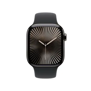 Apple Watch Series 10 LTE 42mm Slate Titangehäuse mit schwarzem Sportarmband - S/M