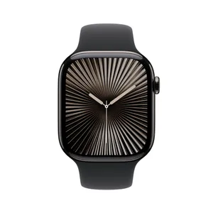Apple Watch Series 10 LTE 46mm Slate Titangehäuse mit schwarzem Sportarmband - M/L