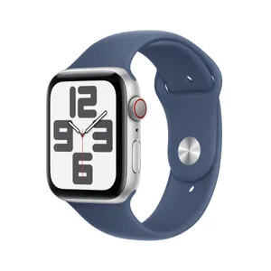 Apple Watch SE GPS + Cellular 44mm Alu Silber Sportarmband Denim - M/L