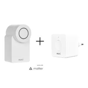 Nuki Smart Lock 4. Generation weiß + Nuki Bridge weiß