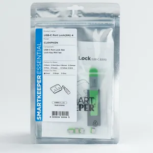 SMARTKEEPER ESSENTIAL / 4 x USB C-Port Blockers with 1 x Lock Key Mini / Grün