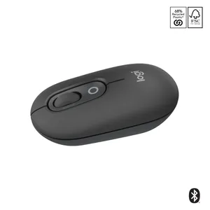 Logitech POP Icon Mouse mit personalisierbarem Emoji, Grafit, SilentTouch-Technologie, Easy-Switch-Taste (Bis zu 3 Geräte)