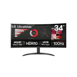LG 34WR50QK-B 86,4cm (34") 21:9 VA UWQHD Curved Monitor HDMI/DP 100Hz 5ms 