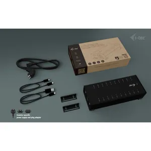 i-tec 20-fach USB-C Hub + Charger/Ladegerät, 20x 15W Power Delivery für Smartphones, Tablets und andere Smart-Devices