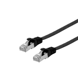 EQUIP 607694 Cat.6A U/FTP Flat Patchkabel, 5m, Schwarz