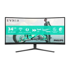 Philips Evnia 34M2C3500L 34 Zoll UWQHD Fast VA Panel 21:9 180 Hz Curved Gaming Monitor