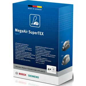 Bosch/Siemens MegaAir SuperTEX Typ P Staubsaugerbeutel + Filter (4+1)