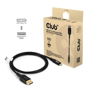 Club 3D USB Typ-C auf DP80 bidirektionales VESA zertifiziertes Kabel St./ St. 1m schwarz