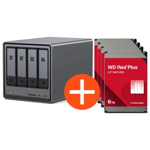 UGREEN NASync DXP4800 NAS System 4-Bay 24TB inkl. 4x WD WD60EFPX NAS HDD - 6 TB