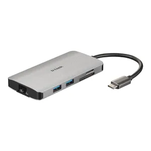 D-Link DUB-M810 8-In-1 USB-C Hub mit HDMI/Ethernet/Kartenleser/USB-C Ladeanschluss