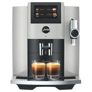 JURA S8 (EB) Kaffeevollautomat, 27 Spezialitäten, 4,3"-Touchscreen, WiFi, Sweet Foam & Sirupaufsatz, Feinschaum-Technologie, Energiesparmodus, Platin