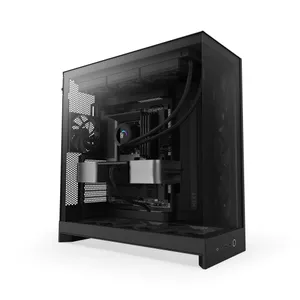 NZXT H9 Flow (2025) All Black Midi Tower ATX Gaming Gehäuse schwarz mit Glasfenster