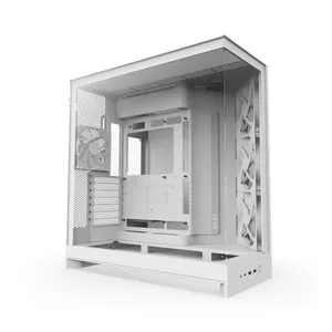 NZXT H9 Flow Gaming PC Gehäuse Midi-Tower All White Seitenfenster