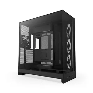 NZXT H9 Flow RGB (2025) All Black Midi Tower ATX Gaming Gehäuse schwarz mit Glasfenster