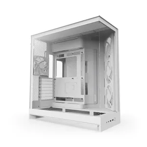 NZXT H9 Flow Gaming PC Gehäuse Midi-Tower All White Seitenfenster