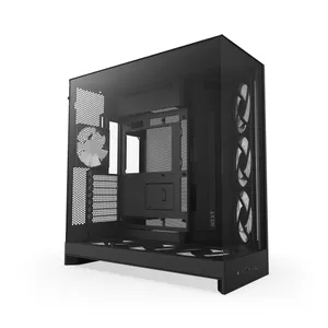 NZXT H9 Flow Gaming PC Gehäuse Midi-Tower All Black Seitenfenster