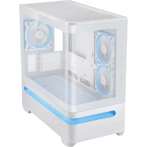 ASUS Prime AP202 Gaming PC Gehäuse Micro-Tower Weiß Seitenfenster